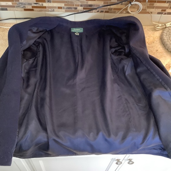 Ralph Lauren Navy Blue Wool & Cashmere Coat Size 20W - Picture 3 of 7